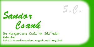 sandor csank business card
